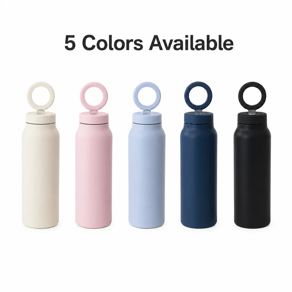 Water Bottle with Magnetic Phone Holder