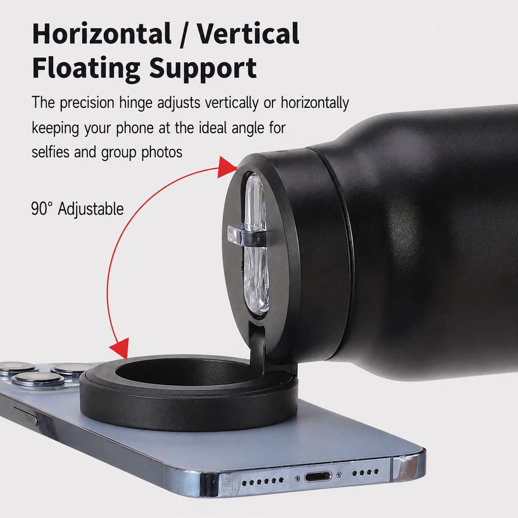 Water Bottle with Magnetic Phone Holder