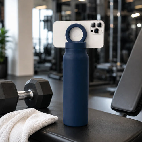 Water Bottle with Magnetic Phone Holder